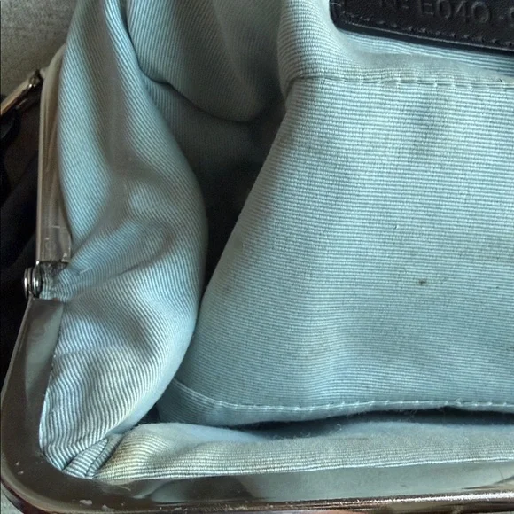 Coach Black Leather Clutch with Silver Accents - Picture 12 of 12